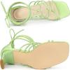 imageAllegra K Womens Lace Up Strappy Chunky High Heels SandalsLime Green