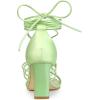 imageAllegra K Womens Lace Up Strappy Chunky High Heels SandalsLime Green
