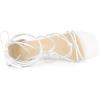 imageAllegra K Womens Lace Up Strappy Chunky High Heels SandalsWhite