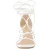 imageAllegra K Womens Lace Up Strappy Chunky High Heels SandalsWhite
