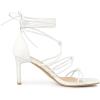 imageAllegra K Womens Lace Up Strappy Chunky High Heels SandalsWhite
