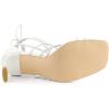 imageAllegra K Womens Lace Up Strappy Chunky High Heels SandalsWhite