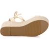 imageAllegra K Womens Lace Up Wedge Heel Slingback Platform Strappy SandalsBeige