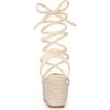 imageAllegra K Womens Lace Up Wedge Heel Slingback Platform Strappy SandalsBeige