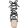 imageAllegra K Womens Lace Up Wedge Heel Slingback Platform Strappy SandalsBlack