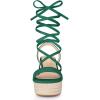 imageAllegra K Womens Lace Up Wedge Heel Slingback Platform Strappy SandalsDark Green