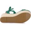 imageAllegra K Womens Lace Up Wedge Heel Slingback Platform Strappy SandalsDark Green