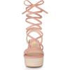 imageAllegra K Womens Lace Up Wedge Heel Slingback Platform Strappy SandalsPink