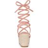 imageAllegra K Womens Lace Up Wedge Heel Slingback Platform Strappy SandalsPink