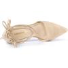 imageAllegra K Womens Pointed Toe Block Heels Lace Up PumpsBeige