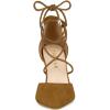 imageAllegra K Womens Pointed Toe Chunky Heels Lace Up Sandals PumpsBrown