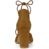 imageAllegra K Womens Pointed Toe Chunky Heels Lace Up Sandals PumpsBrown