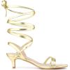 imageAllegra K Womens Strappy Lace Up Slingback Kitten Heel SandalsGold