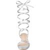 imageAllegra K Womens Strappy Lace Up Slingback Kitten Heel SandalsSilver