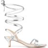 imageAllegra K Womens Strappy Lace Up Slingback Kitten Heel SandalsSilver