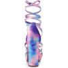 imageAllegra K Womens Tie Dye Platform Chunky Heel Lace Up SandalsBlue Pink