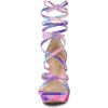 imageAllegra K Womens Tie Dye Platform Chunky Heel Lace Up SandalsBlue Pink