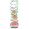 imageAllegra K Womens Tie Dye Platform Chunky Heel Lace Up SandalsGreen