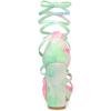 imageAllegra K Womens Tie Dye Platform Chunky Heel Lace Up SandalsGreen