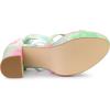imageAllegra K Womens Tie Dye Platform Chunky Heel Lace Up SandalsGreen