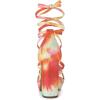 imageAllegra K Womens Tie Dye Platform Chunky Heel Lace Up SandalsOrange