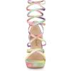 imageAllegra K Womens Tie Dye Platform Chunky Heel Lace Up SandalsYellow
