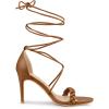 imageAllegra K Womens Woven Strap Lace Up Strappy Stiletto Heel SandalsDark Brown