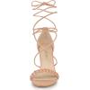 imageAllegra K Womens Woven Strap Lace Up Strappy Stiletto Heel SandalsNude
