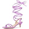 imageAllegra K Womens Strappy Lace Up Slingback Kitten Heel SandalsPurple