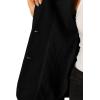 imageAllegra K Blazer for Womens Short Sleeve Button Front Cotton Linen Lapel Collar Work Office Casual Blazer CoatBlack