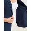 imageAllegra K Blazer for Womens Short Sleeve Button Front Cotton Linen Lapel Collar Work Office Casual Blazer CoatDark Blue