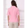 imageAllegra K Blazer for Womens Short Sleeve Button Front Cotton Linen Lapel Collar Work Office Casual Blazer CoatPink