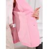 imageAllegra K Blazer for Womens Short Sleeve Button Front Cotton Linen Lapel Collar Work Office Casual Blazer CoatPink