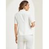 imageAllegra K Blazer for Womens Short Sleeve Button Front Cotton Linen Lapel Collar Work Office Casual Blazer CoatWhite