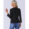 imageAllegra K Boho Blouse for Womens Half Button Placket Long Sleeve Lace Crochet BlousesBlack