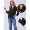 imageAllegra K Boho Blouse for Womens Half Button Placket Long Sleeve Lace Crochet BlousesBlack