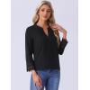 imageAllegra K Boho Blouse for Womens Half Button Placket Long Sleeve Lace Crochet BlousesBlack