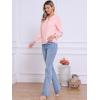 imageAllegra K Boho Blouse for Womens Half Button Placket Long Sleeve Lace Crochet BlousesLight Pink