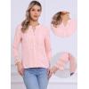 imageAllegra K Boho Blouse for Womens Half Button Placket Long Sleeve Lace Crochet BlousesLight Pink