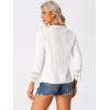 imageAllegra K Boho Blouse for Womens Half Button Placket Long Sleeve Lace Crochet BlousesWhite