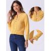 imageAllegra K Boho Blouse for Womens Half Button Placket Long Sleeve Lace Crochet BlousesYellow