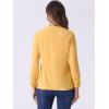 imageAllegra K Boho Blouse for Womens Half Button Placket Long Sleeve Lace Crochet BlousesYellow