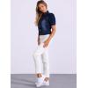 imageAllegra K Casual Jean Jacket for Womens Short Puff Sleeves ButtonDown Denim JacketBlack Blue
