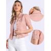 imageAllegra K Casual Jean Jacket for Womens Short Puff Sleeves ButtonDown Denim JacketPink