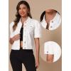 imageAllegra K Casual Jean Jacket for Womens Short Puff Sleeves ButtonDown Denim JacketWhite