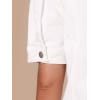 imageAllegra K Casual Jean Jacket for Womens Short Puff Sleeves ButtonDown Denim JacketWhite
