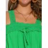 imageAllegra K Casual Sleeveless Top for Womens Square Neck Panel Lace Ruffles Tank TopsGreen