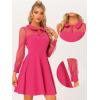 imageAllegra K Cocktail Party Dress for Womens Sheer Mesh Panel Long Sleeve Mini ALine DressesHot Pink