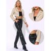 imageAllegra K Cropped Leather Jacket for Womens PU Casual Moto JacketsApricot