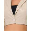 imageAllegra K Cropped Leather Jacket for Womens PU Casual Moto JacketsApricot